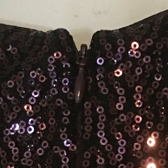 TERI JON 3/4 Sleeve Plum Sequin Sheath Gown   NEW!!! - Picture 11 of 15